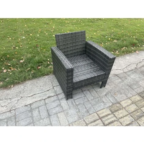 Fimous High Back Rattan Outdoor Garden Furniture Single Sofa Arm Chair Patio Furniture With Thick Seat And Back Cushion 7 Fimous High Back Rattan Outdoor Garden Furniture Single Sofa Arm Chair Patio Furniture With Thick Seat And Back Cushion - Image 5