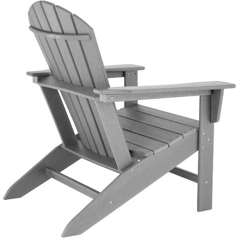 Garden Chair With Footstool In An Adirondack Design - Sun Lounger, Garden Lounger, Plastic Garden Chair - Light Grey 7 Garden Chair With Footstool In An Adirondack Design - Sun Lounger, Garden Lounger, Plastic Garden Chair - Light Grey - Image 5