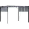 Outsunny 3(m) Steel Pergola Garden Gazebo W/ Retractable Canopy, Dark Grey -Outdoor Furniture Store 53486736 1