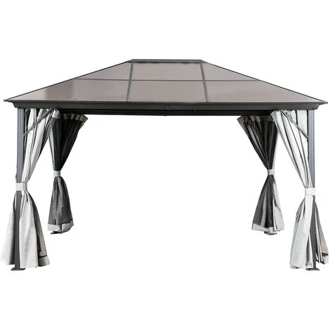 4x3m Aluminum Gazebo Canopy Tent Outdoor Marquee With Hardtop, Curtains And Netting, For Garden, Patio, Lawns, Parties 4 4x3m Aluminum Gazebo Canopy Tent Outdoor Marquee With Hardtop, Curtains And Netting, For Garden, Patio, Lawns, Parties - Image 2