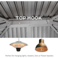 Outsunny 3.6 X 3(m) Metal Backyard Hardtop Gazebo With Screened Curtain Brown 10 Outsunny 3.6 X 3(m) Metal Backyard Hardtop Gazebo With Screened Curtain Brown -Outdoor Furniture Store 53592926 4