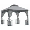 Outsunny Gazebo Party Tent Canopy Sun Shade For Patio Garden Light Grey 1 Outsunny Gazebo Party Tent Canopy Sun Shade For Patio Garden Light Grey -Outdoor Furniture Store 53592933 1