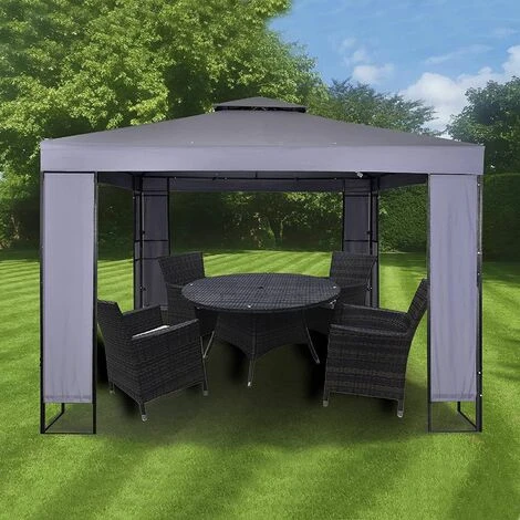 MAXIMUS Garden Heavy Duty Gazebo 3m X 3m GAZEBO Pavilion Shelter Marquee Patio GREY 3 MAXIMUS Garden Heavy Duty Gazebo 3m X 3m GAZEBO Pavilion Shelter Marquee Patio GREY