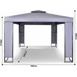 MAXIMUS Garden Heavy Duty Gazebo 3m X 3m GAZEBO Pavilion Shelter Marquee Patio GREY 11 MAXIMUS Garden Heavy Duty Gazebo 3m X 3m GAZEBO Pavilion Shelter Marquee Patio GREY -Outdoor Furniture Store 53620381 5