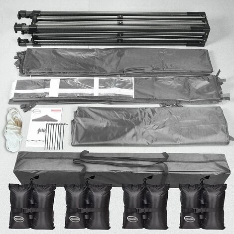 MAXIMUS Heavy Duty Gazebo 3x3m Pop Up Commercial Gazebo Market Stall Marquee WS GREY 7 MAXIMUS Heavy Duty Gazebo 3x3m Pop Up Commercial Gazebo Market Stall Marquee WS GREY - Image 5