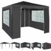 3x3m Gazebo With Side Panels Waterproof Party Event Tent Marquee Steel Frame WS GREY -Outdoor Furniture Store 53620385 1
