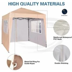 Mcc Premier 2X2m Pop-up Gazebo Waterproof Coating Layer Marquee Canopy WS BEIGE -Outdoor Furniture Store 53620392 3
