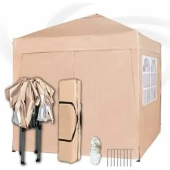 Mcc Premier 2X2m Pop-up Gazebo Waterproof Coating Layer Marquee Canopy WS BEIGE -Outdoor Furniture Store 53620392 4