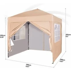 Mcc Premier 2X2m Pop-up Gazebo Waterproof Coating Layer Marquee Canopy WS BEIGE -Outdoor Furniture Store 53620392 5