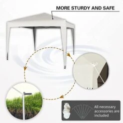 Mcc 3x3m Pop-up Gazebo Waterproof Outdoor Garden Marquee Canopy NS WHITE -Outdoor Furniture Store 53620403 3