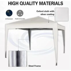 Mcc 3x3m Pop-up Gazebo Waterproof Outdoor Garden Marquee Canopy NS WHITE -Outdoor Furniture Store 53620403 5