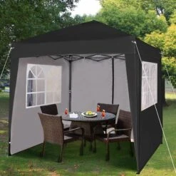 Mcc Premier 2X2m Pop-up Gazebo Waterproof Coating Layer Marquee Canopy WS BLACK