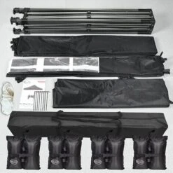 MAXIMUS Heavy Duty Gazebo 3x3m Pop Up Commercial Gazebo Market Stall Marquee WS BLACK -Outdoor Furniture Store 53620408 5