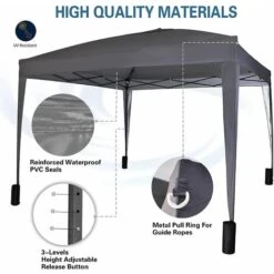 Mcc 3 X 3 M Pop Up Gazebo Waterproof Outdoor Garden Marquee Canopy WS GREY -Outdoor Furniture Store 53620413 4