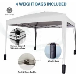 Mcc 3 X 3 M Pop Up Gazebo Waterproof Outdoor Garden Marquee Canopy WS WHITE 10 Mcc 3 X 3 M Pop Up Gazebo Waterproof Outdoor Garden Marquee Canopy WS WHITE -Outdoor Furniture Store 53620421 4
