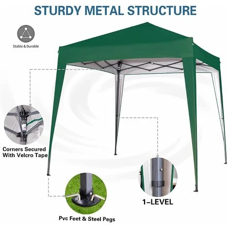 Mcc Premier 2X2m Pop-up Gazebo Waterproof Coating Layer Marquee Canopy WS GREEN 4 Mcc Premier 2X2m Pop-up Gazebo Waterproof Coating Layer Marquee Canopy WS GREEN - Image 2