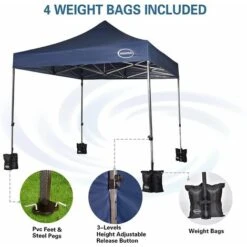 MAXIMUS Heavy Duty Gazebo 3x3m Pop Up Commercial Gazebo Market Stall Marquee WS BLUE -Outdoor Furniture Store 53620426 4