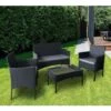 4pcs Rattan Outdoor Garden Furniture Sofa Set Table & Chairs (Roger Black) 1 4pcs Rattan Outdoor Garden Furniture Sofa Set Table & Chairs (Roger Black) -Outdoor Furniture Store 53620446 1