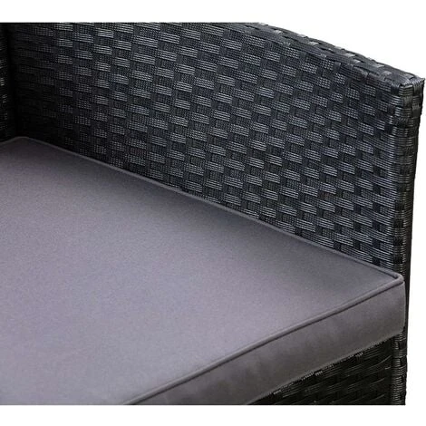 4pcs Rattan Outdoor Garden Furniture Sofa Set Table & Chairs (Roger Black) 4 4pcs Rattan Outdoor Garden Furniture Sofa Set Table & Chairs (Roger Black) - Image 2