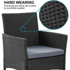 4pcs Rattan Outdoor Garden Furniture Sofa Set Table & Chairs (Roger Black) 9 4pcs Rattan Outdoor Garden Furniture Sofa Set Table & Chairs (Roger Black) -Outdoor Furniture Store 53620446 3