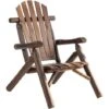 Outsunny Outdoor Patio Adirondack Chair W/ Fir Wood Frame Carbonized Color -Outdoor Furniture Store 53651611 1