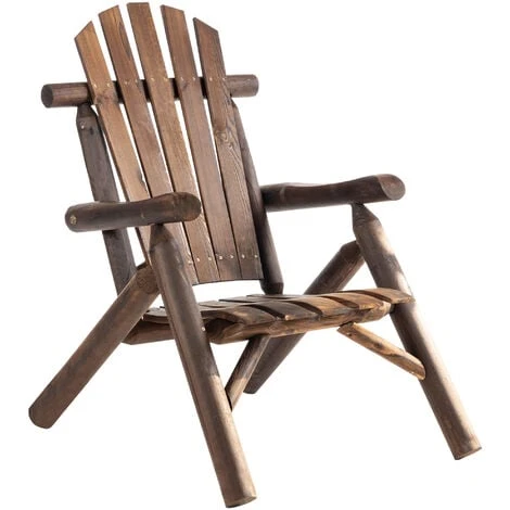 Outsunny Outdoor Patio Adirondack Chair W/ Fir Wood Frame Carbonized Color 3 Outsunny Outdoor Patio Adirondack Chair W/ Fir Wood Frame Carbonized Color