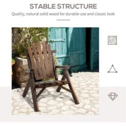 Outsunny Outdoor Patio Adirondack Chair W/ Fir Wood Frame Carbonized Color 10 Outsunny Outdoor Patio Adirondack Chair W/ Fir Wood Frame Carbonized Color -Outdoor Furniture Store 53651611 4