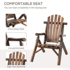 Outsunny Outdoor Patio Adirondack Chair W/ Fir Wood Frame Carbonized Color 11 Outsunny Outdoor Patio Adirondack Chair W/ Fir Wood Frame Carbonized Color -Outdoor Furniture Store 53651611 5