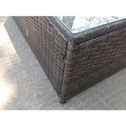 Fimous Rattan Oblong Coffee Table Outdoor Garden Furniture Patio Furniture Dark Brown Mixed -Outdoor Furniture Store 53834156 4