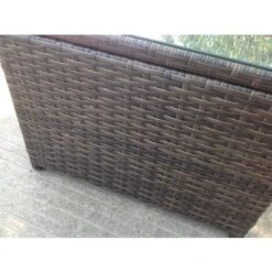 Fimous Rattan Oblong Coffee Table Outdoor Garden Furniture Patio Furniture Dark Brown Mixed -Outdoor Furniture Store 53834156 5