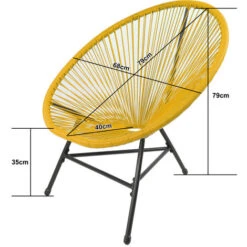 RayGar 3pcs Bistro Egg Designer String Chair Indoor & Garden Set - Yellow 9 RayGar 3pcs Bistro Egg Designer String Chair Indoor & Garden Set - Yellow -Outdoor Furniture Store 53934822 3
