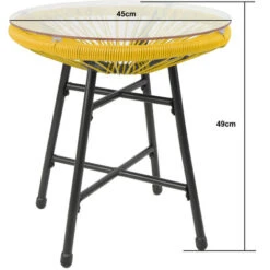 RayGar 3pcs Bistro Egg Designer String Chair Indoor & Garden Set - Yellow 10 RayGar 3pcs Bistro Egg Designer String Chair Indoor & Garden Set - Yellow -Outdoor Furniture Store 53934822 4