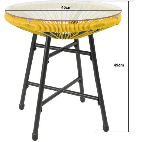 RayGar 3pcs Bistro Egg Designer String Chair Indoor & Garden Set - Yellow 6 RayGar 3pcs Bistro Egg Designer String Chair Indoor & Garden Set - Yellow - Image 4