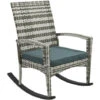 Outsunny Garden Rattan Rocking Chair, Bistro Recliner Furniture Seater Light Grey -Outdoor Furniture Store 54027495 1