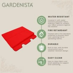 Gardenista Swing Hammock Bench Cushions For Outdoor Canopy, Cushion Seats For Garden, Water Resistant & Comfortable Pads With A Removable Cover And Hidden Zipper, Red -Outdoor Furniture Store 54385576 3