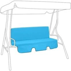 Gardenista Swing Hammock Bench Cushions For Outdoor Canopy, Cushion Seats For Garden, Water Resistant & Comfortable Pads With A Removable Cover And Hidden Zipper, Turq