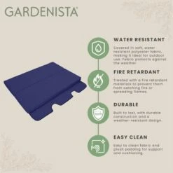 Gardenista Swing Hammock Bench Cushions For Outdoor Canopy, Cushion Seats For Garden, Water Resistant & Comfortable Pads With A Removable Cover And Hidden Zipper, Navy -Outdoor Furniture Store 54385733 3