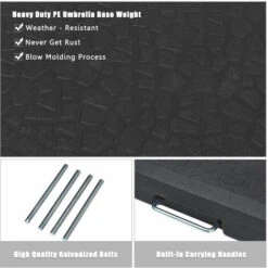 4PCS Outdoor Umbrella Cantilever Parasol Base Stand Sand Water Filled Weights -Outdoor Furniture Store 54456298 3