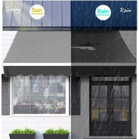 GIZCAM 2.5 X 3m Manual Awning, Articulated Arm Awning,Awning Cover Garden Patio Canopy Sun Shade Shelter Retractable Grey 6 GIZCAM 2.5 X 3m Manual Awning, Articulated Arm Awning,Awning Cover Garden Patio Canopy Sun Shade Shelter Retractable Grey - Image 4