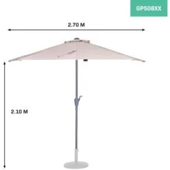 VONROC Parasol Magione - Balcony Parasol - 270x135cm - UV Resistant - Beige - Incl. Protection Cover -Outdoor Furniture Store 54466894 4
