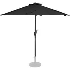 VONROC Parasol Magione - Balcony Parasol - 270x135cm - UV Resistant - Anthracite/black - Incl. Protection Cover