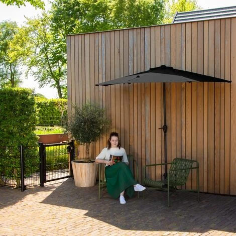 VONROC Parasol Magione - Balcony Parasol - 270x135cm - UV Resistant - Anthracite/black - Incl. Protection Cover 4 VONROC Parasol Magione - Balcony Parasol - 270x135cm - UV Resistant - Anthracite/black - Incl. Protection Cover - Image 2