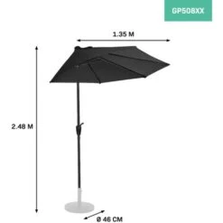 VONROC Parasol Magione - Balcony Parasol - 270x135cm - UV Resistant - Anthracite/black - Incl. Protection Cover 9 VONROC Parasol Magione - Balcony Parasol - 270x135cm - UV Resistant - Anthracite/black - Incl. Protection Cover -Outdoor Furniture Store 54466897 3