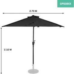 VONROC Parasol Magione - Balcony Parasol - 270x135cm - UV Resistant - Anthracite/black - Incl. Protection Cover 10 VONROC Parasol Magione - Balcony Parasol - 270x135cm - UV Resistant - Anthracite/black - Incl. Protection Cover -Outdoor Furniture Store 54466897 4