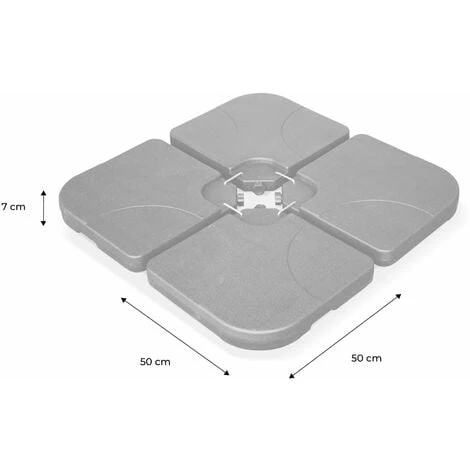 Set Of 4 Weights Base For Cantilever Parasols - 4x Fillable Base 50X50X7cm 7 Set Of 4 Weights Base For Cantilever Parasols - 4x Fillable Base 50X50X7cm - Image 5