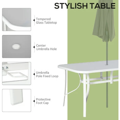 Outsunny 7 Piece Garden Dining Set W/ Dining Table And Chairs For Backyard Grey 6 Outsunny 7 Piece Garden Dining Set W/ Dining Table And Chairs For Backyard Grey - Image 4