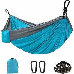 Hanging Hammock 280x180cm, Single Or Double Camping Garden Hammock With Portable Bag, Max Load Capacity 300kg, For Garden, Beach, Backyard, Patio, Hiking, Travel