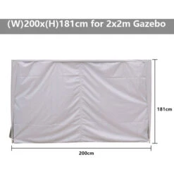 2x2M Pop Up Gazebo Side Panel Wall Only,1 Piece White With Zipper -Outdoor Furniture Store 55018414 5