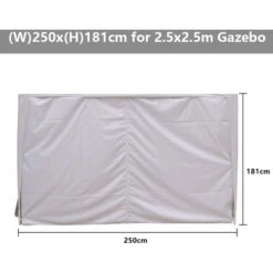 2.5x2.5M Pop Up Gazebo Side Panel Wall Only,1 Piece White With Zipper -Outdoor Furniture Store 55018457 5