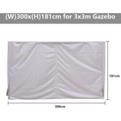 3x3M Pop Up Gazebo Side Panel Wall Only,1 Piece White With Zipper 11 3x3M Pop Up Gazebo Side Panel Wall Only,1 Piece White With Zipper -Outdoor Furniture Store 55018500 5